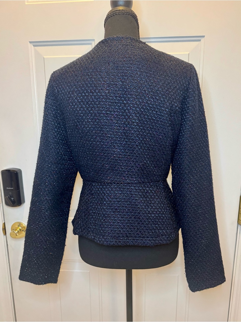 Moon Collection Navy Textured Zip Jacket - Picture 2 of 3